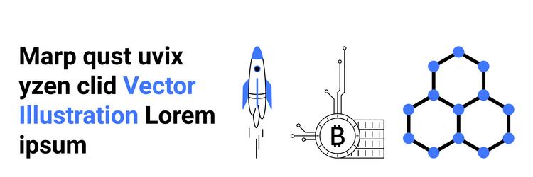 modern rocket launch bitcoin mining vector image