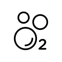 oxygen o2 line icon isolated on white background vector image