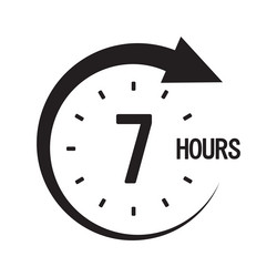 seven hours icon bold 7 text circular clock vector image