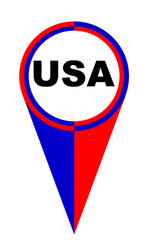 usa map pointer location flag vector