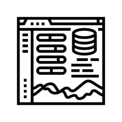 visualization dashboard line icon vector image