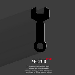 wrench tool to work flat modern web button vector image