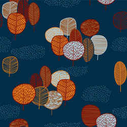 Abstract autumn seamless pattern with trees vector