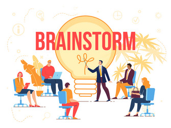 brainstorm and creation idea workflow process vector