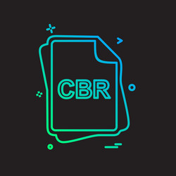 Cbr file type icon design vector