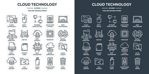 cloud computing and internet technology database vector image