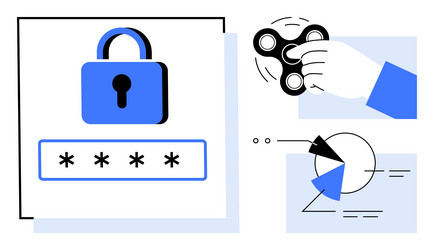 digital security concept with lock icon password vector image