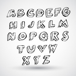 Hand drawn brush stroke font Royalty Free Vector Image