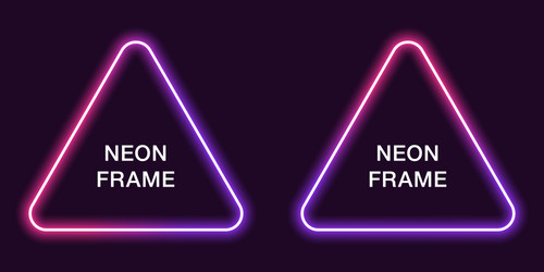 neon frame in triangular shape template vector image