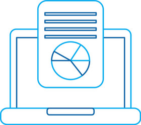 pie graph chart on laptop screen icon image vector image