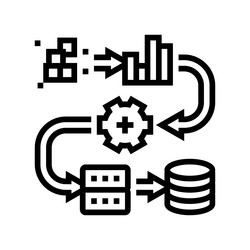 pipeline big data line icon vector image