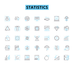 Statistics linear icons set probability sampling vector