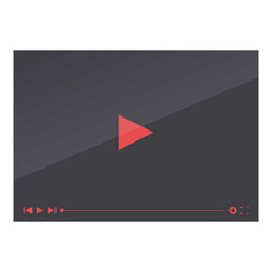 video player showing a red play button on dark vector image