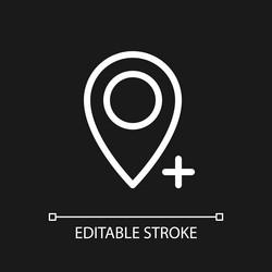 add place to map pixel perfect white linear ui vector image