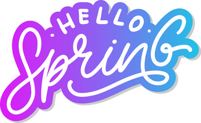 hello spring flowers text background frame vector image
