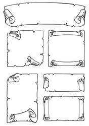 Old paper scroll banners set Royalty Free Vector Image
