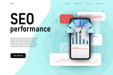 Seo performance website optimization landing page vector