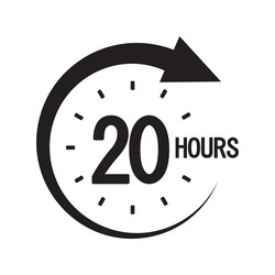 twenty hours icon large number circular vector image