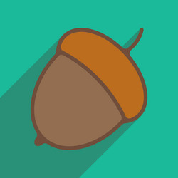 flat with shadow icon and mobile application acorn vector image