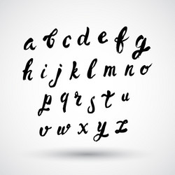 Hand drawn brush stroke font Royalty Free Vector Image