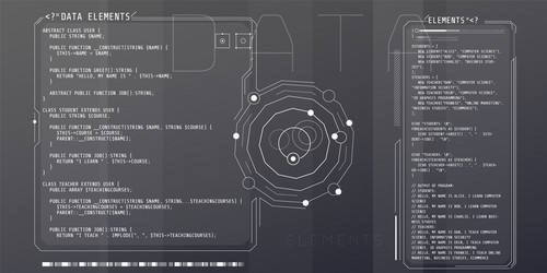HUD Interface Elements - PHP Code vector image