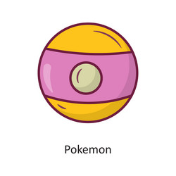 pokemon fill outline icon design vector