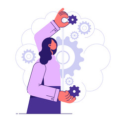 Problem Solving with Gears vector image