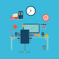 Set flat design elements workspace vector