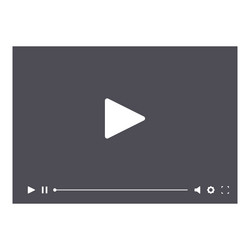 video player interface with a play button vector image