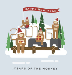 years of the monkey vector