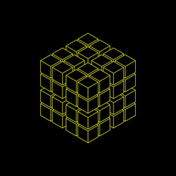 Abstract 3d cube from cubes isometric projection vector