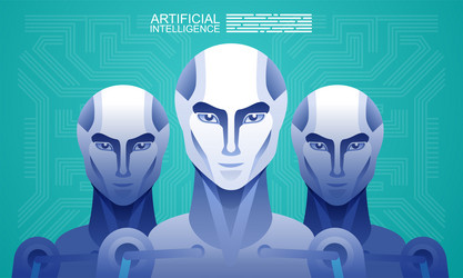 Artificial intelligence robot vs human vector