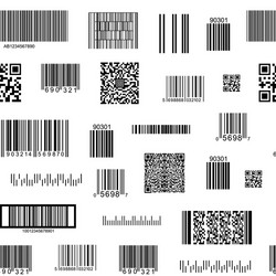 barcode and qr code seamless pattern background vector