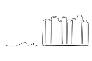 Continuous one line drawing of a stack books vector