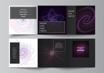 Layout of two square format covers design vector