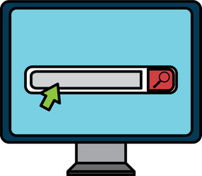 monitor computer with search bar vector image