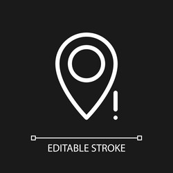 wrong pin location pixel perfect white linear ui vector image