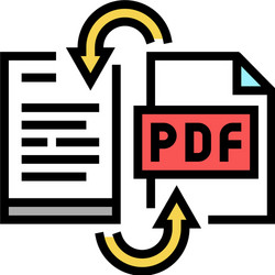 convert pdf file to word pad color icon vector image
