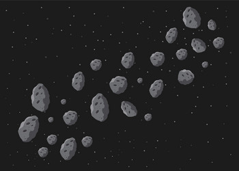 Cosmic Asteroid Storm Vector Image