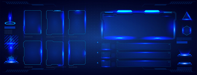 Futuristic technology interface hud element design vector