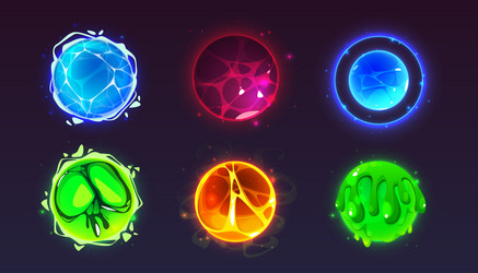 glowing magical orbs for game ui vector image