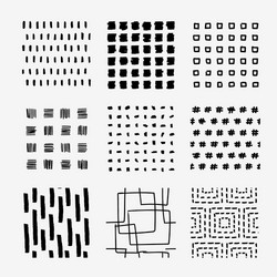 Hand Drawn Square Pattern Swatch Set vector image