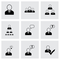 Office people icon set vector