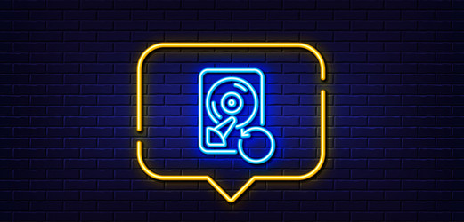 Recovery hdd line icon backup data sign restore vector