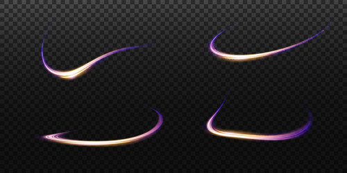 set of abstract light lines movement and speed vector image