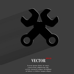 Wrench tool to work flat modern web button vector