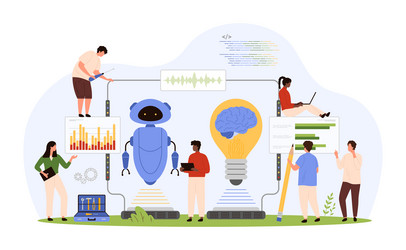 ai innovation technology for data research tiny vector image