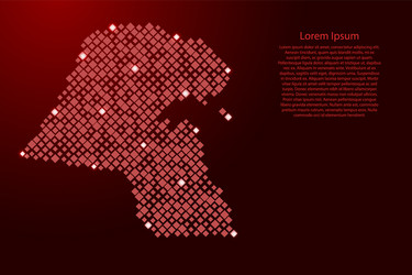 Kuwait map from red pattern rhombuses vector