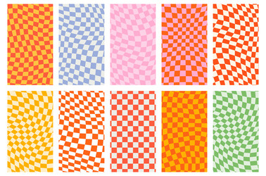Retro Checkered Pattern - Psychedelic Vibe vector