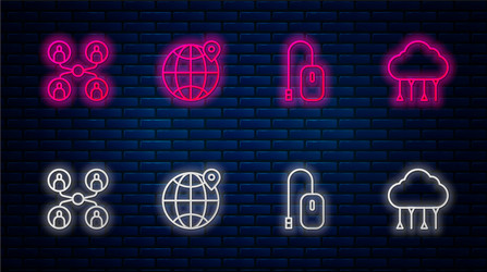 set line location on globe computer mouse vector image